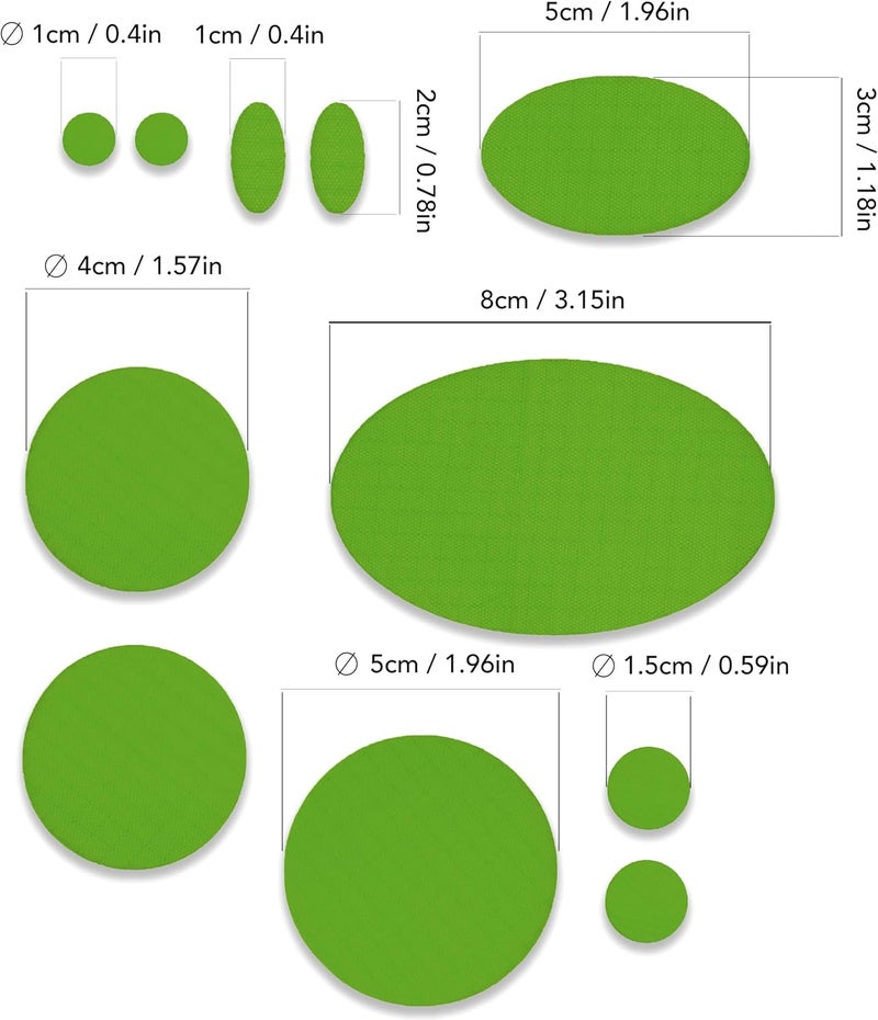 aZengear Repair Patches for Jackets, Tent, Shoe Toe, Air Mattress, Inflatables, PVC Gear - Waterproof, Self-Adhesive, Tear-Cold-Heat-Resistant, Down Puffer Coat (11 Pcs, Neon Green) - Image 3